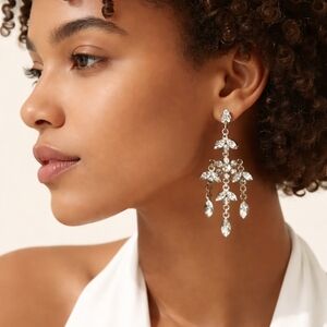 Vintage 90's crystal chandelier earrings